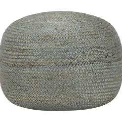 Poefs*vidaXL Poef handgemaakt 45x30 cm jute Olijfgroen