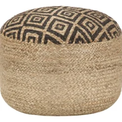 Poefs*vidaXL Poef handgemaakt 45x30 cm jute Zwart