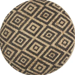 Poefs*vidaXL Poef handgemaakt 45x30 cm jute Zwart