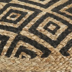 Poefs*vidaXL Poef handgemaakt 45x30 cm jute Zwart