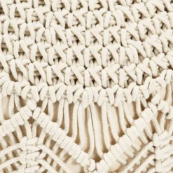 Poefs*vidaXL Poef macramé handgemaakt 45x30 cm katoen Wit