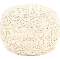 Poef macramé handgemaakt 45x30 cm katoen>vidaXL Discount