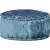 Poefs*vidaXL Poef rond 40x20 cm fluweel blauw