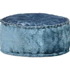 Poefs*vidaXL Poef rond 40x20 cm fluweel blauw