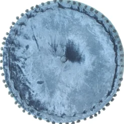 Poefs*vidaXL Poef rond 40x20 cm fluweel blauw