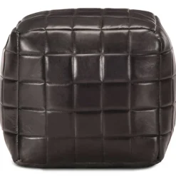 Poef 40x40x40 cm echt geitenleer zwart>vidaXL Outlet