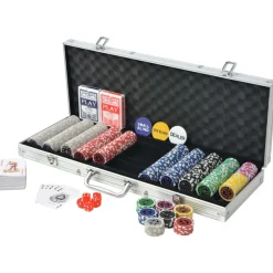 Spellen*vidaXL Pokerset met 500 chips aluminium