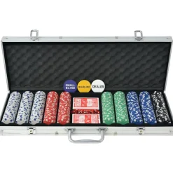 Spellen*vidaXL Pokerset met 500 chips aluminium