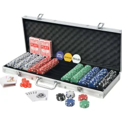 Spellen*vidaXL Pokerset met 500 chips aluminium