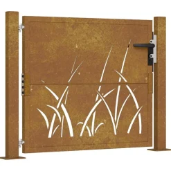 Tuinafscheidingen*vidaXL Poort grasontwerp 100x75 cm cortenstaal