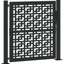 Poort met kruisontwerp 100x100 cm staal zwart>vidaXL Discount