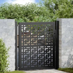 Poort met kruisontwerp 100x100 cm staal zwart>vidaXL Discount