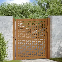 Tuinafscheidingen*vidaXL Poort met kruisontwerp 100x100 cm weervast staal Cortenstaal/Bruin