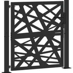 Poort met lichtontwerp 100x100 cm staal zwart>vidaXL Best