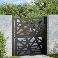 Poort met lichtontwerp 100x100 cm staal zwart>vidaXL Best