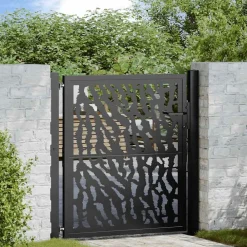 Poort met sporenontwerp 100x100 cm staal zwart>vidaXL Clearance