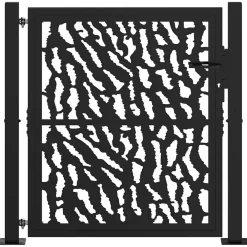 Poort met sporenontwerp 100x100 cm staal zwart><noscript><img width=