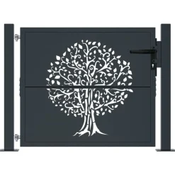 Poort 100x75 cm met boomontwerp staal antracietkleurig><noscript><img width=