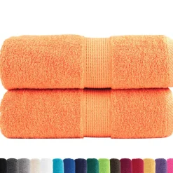 Linnengoed*vidaXL Premium washandjes SOLUND 2 stuks 30x30 cm 600 g/m2 Oranje