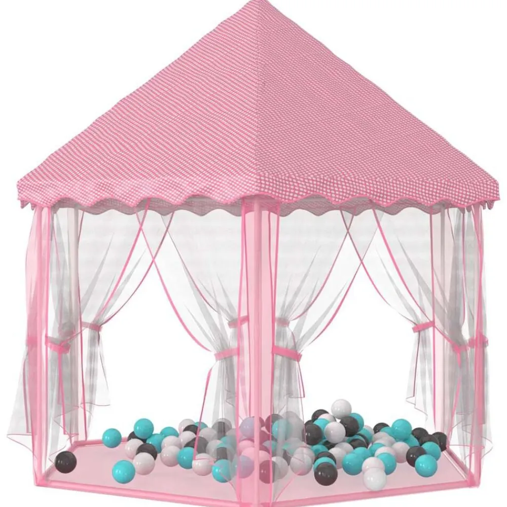 Buitenspeelgoed*vidaXL Prinsessenspeeltent met 250 Ballen 133x140 cm roze Meerkleurig 1
