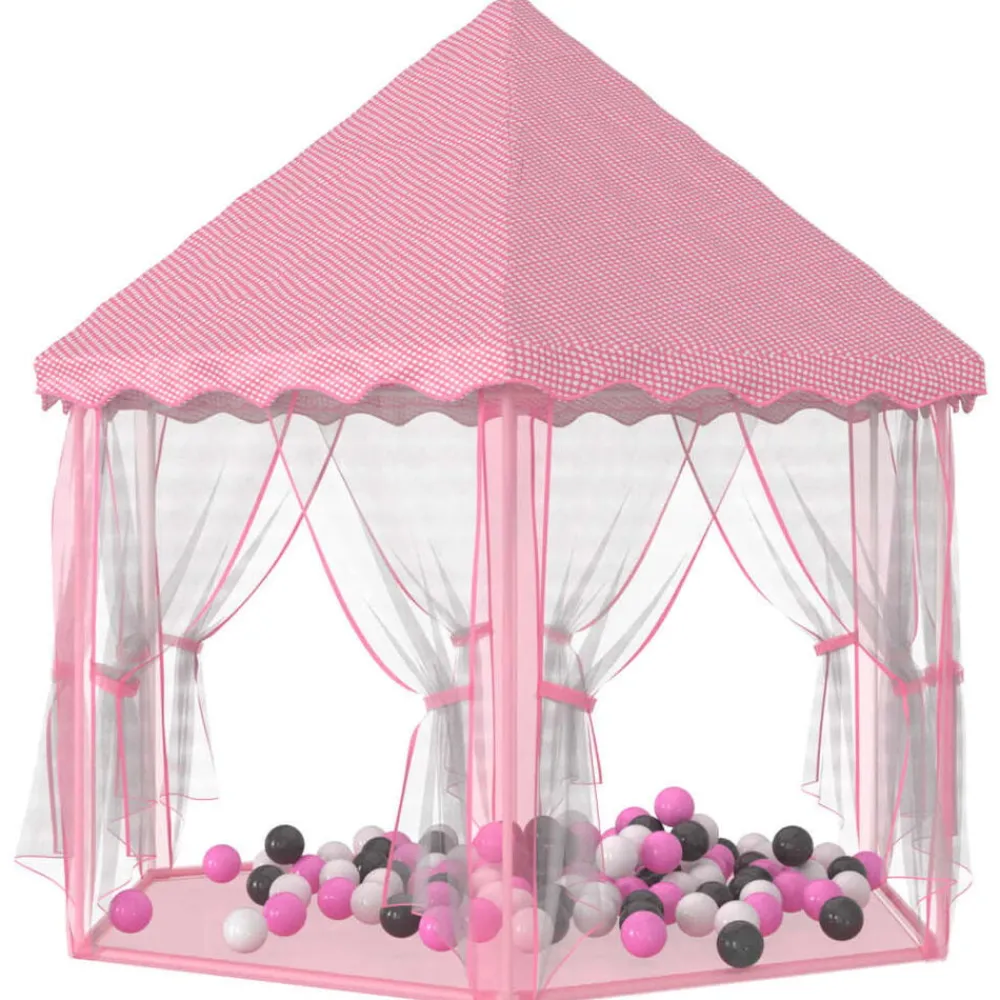 Buitenspeelgoed*vidaXL Prinsessenspeeltent met 250 Ballen 133x140 cm roze Meerkleurig 2