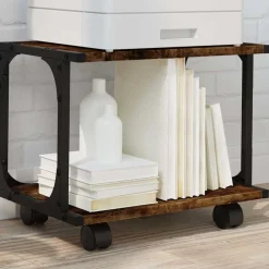Elektronica*vidaXL Printerkastje 2-laags 41x28x33,5 cm bewerkt hout Gerookt eiken