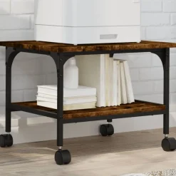 Printerkastje 2-laags 50x40x38 cm bewerkt hout>vidaXL Hot