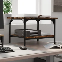 Printerkastje 2-laags 50x40x38 cm bewerkt hout><noscript><img width=