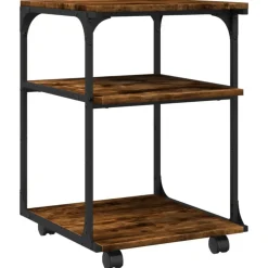 Elektronica*vidaXL Printerkastje 3-laags 43x48x64 cm bewerkt hout Gerookt eiken