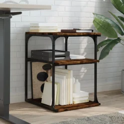Elektronica*vidaXL Printerkastje 3-laags 43x48x64 cm bewerkt hout Gerookt eiken