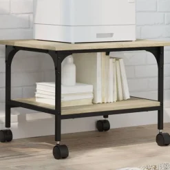 Printerkastje 2-laags 50x40x38 cm bewerkt hout>vidaXL Hot