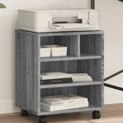 Printerkastje met wielen 41x32x48 cm eikenkleur>vidaXL Sale