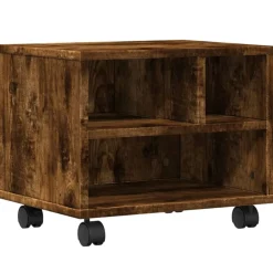 Elektronica*vidaXL Printerkastje met wielen 41x32x34,5 cm kleurig Gerookt eiken
