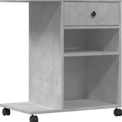 Elektronica*vidaXL Printerkastje met wielen 60x40x68,5 cm Betongrijs