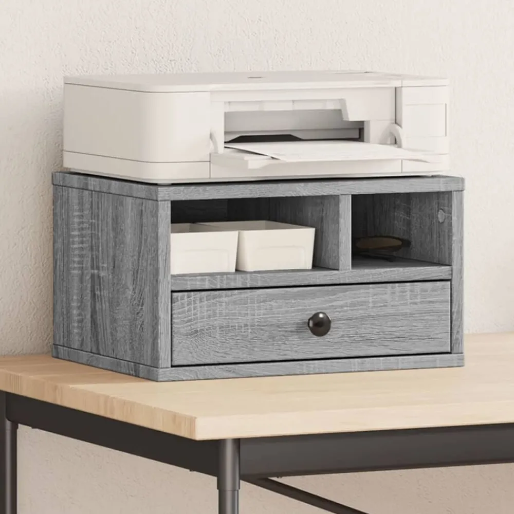 Elektronica*vidaXL Printerkastje 40x32x22,5 cm bewerkt hout eiken Grijs sonoma