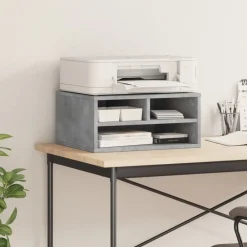Elektronica*vidaXL Printerkastje 49x40x22,5 cm bewerkt hout Betongrijs