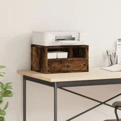 Elektronica*vidaXL Printerkastje 40x32x22,5 cm bewerkt hout kleurig Gerookt eiken