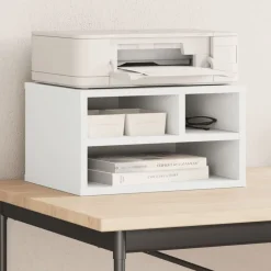 Elektronica*vidaXL Printerkastje 40x32x22,5 cm bewerkt hout Wit