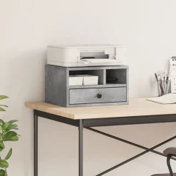 Elektronica*vidaXL Printerkastje 40x32x22,5 cm bewerkt hout Betongrijs