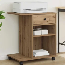 Printerstand Ambachtelijk eiken 60 x 40 x 68.5 cm Bewerkt hout>vidaXL
