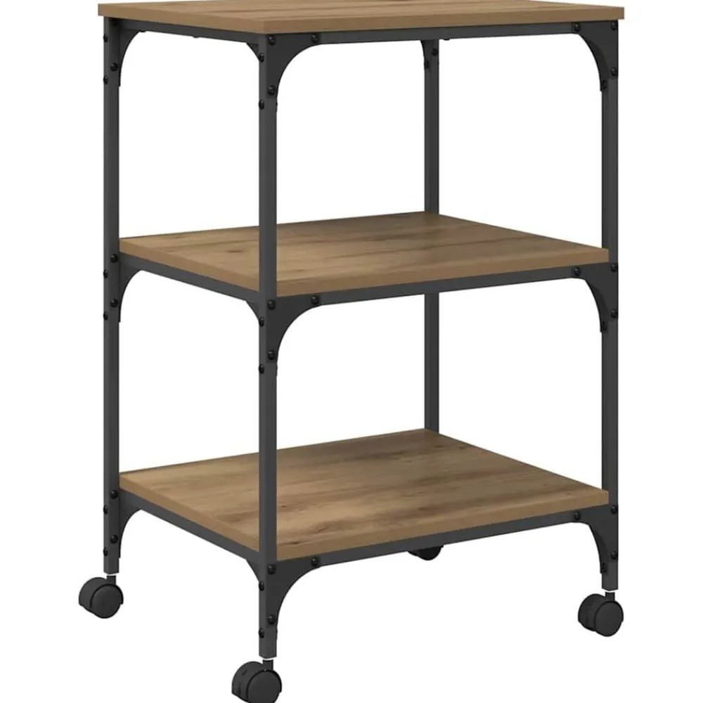 Printerstand Artisan Eiken 50 x 41 x 75 cm Bewerkt hout>vidaXL Outlet