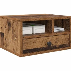 Printerstand met lade 40 x 32 x 24 cm Bewerkt hout><noscript><img width=