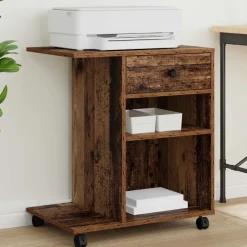 Printerstand met lade Oudhout 60 x 40 x 68.5 cm Bewerkt hout>vidaXL Sale