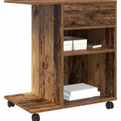 Printerstand met lade Oudhout 60 x 40 x 68.5 cm Bewerkt hout><noscript><img width=