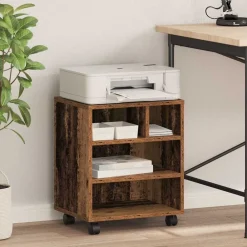 Elektronica*vidaXL Printerstand met opslag 41 x 32 x 48 cm Bewerkt hout Oud hout