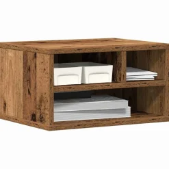 Elektronica*vidaXL Printerstand met opslag Oudhout 40 x 32 x 22,5 cm Bewerkt hout Oud hout