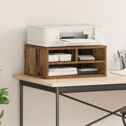 Elektronica*vidaXL Printerstand met opslag Oudhout 49 x 40 x 22.5 cm Bewerkt hout Oud hout