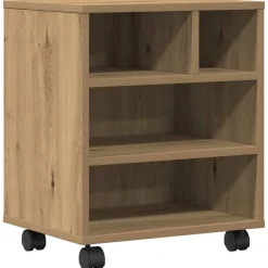 Elektronica*vidaXL Printerstand met opslag 41 x 32 x 48 cm artisanaal eikenkleurig