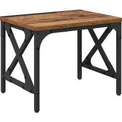 Elektronica*vidaXL Printerstand Verstelbaar 40 x 30 x 31 cm Bewerkt hout Oud hout