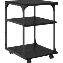 Elektronica*vidaXL Printerstand 43 x 48 x 64 cm Bewerkt hout Zwart eiken